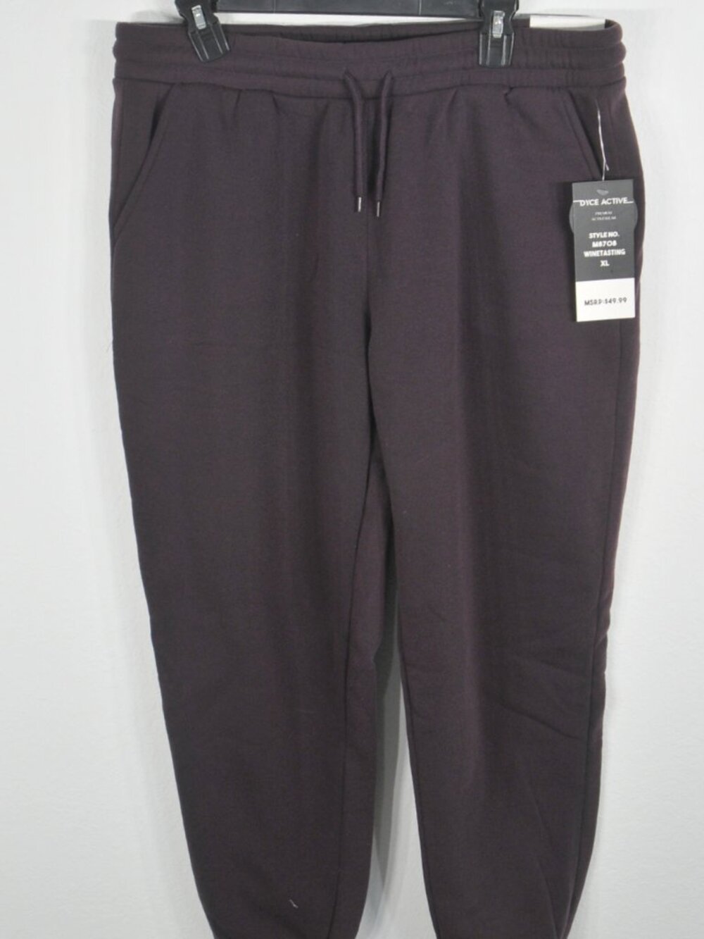 DYCE Active women's Jogger XL Fleece Premium Actiwear Drawstring Winetasting NWT